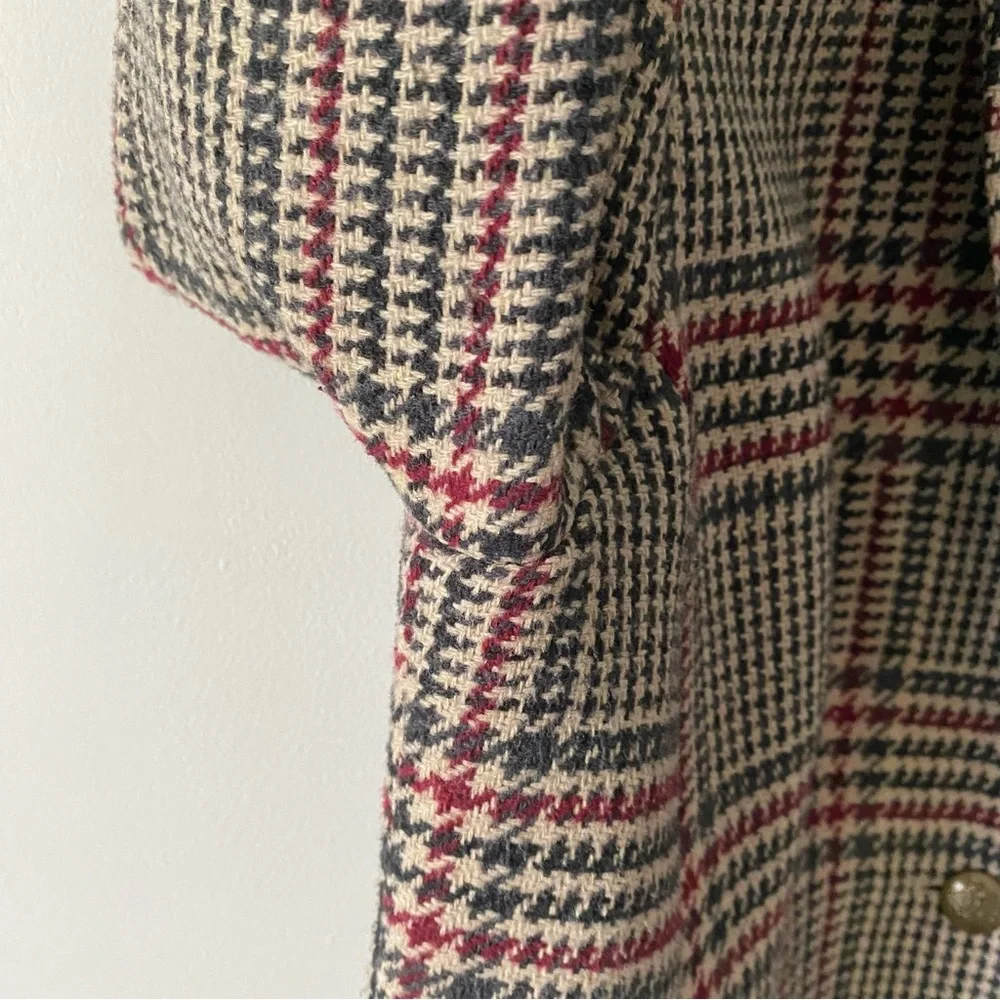 Jessica beige and dark grey plaid tailored wool blazer jacket size 10 womens - Picture 6 of 14